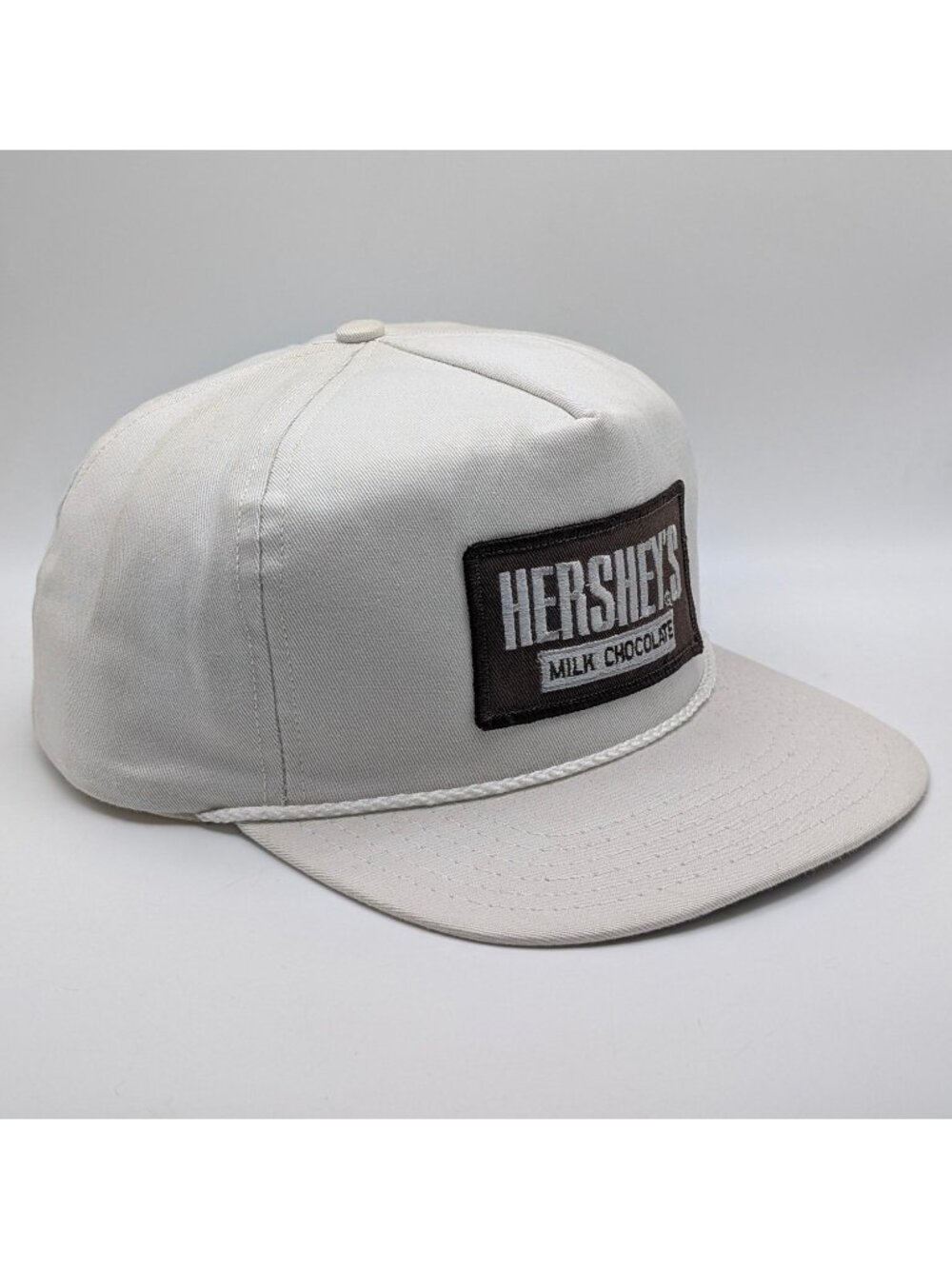 Hershey's Chocolate Patch Golf Rope Trucker Hat Cap White Snapback Retro Vintage